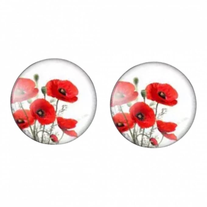Clip Oorbellen- Papaver-Dubium-2 cm