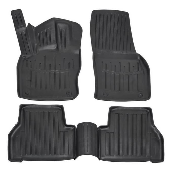 Tapis de sol - SCOUTT - Volkswagen Caddy 4 - Caoutchouc Premium - Sur mesure - Noir noir