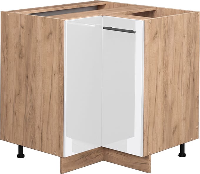 Vicco Fame-Line Hoekkast – 80.5 cm, WB Marmer Wit Hoogglans