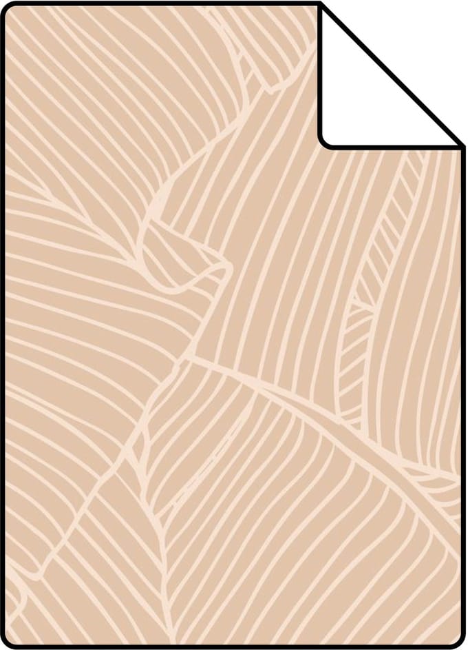 Proefstaal ESTAhome behang bladeren zand beige - 26.5 x 21 cm - 130932-S