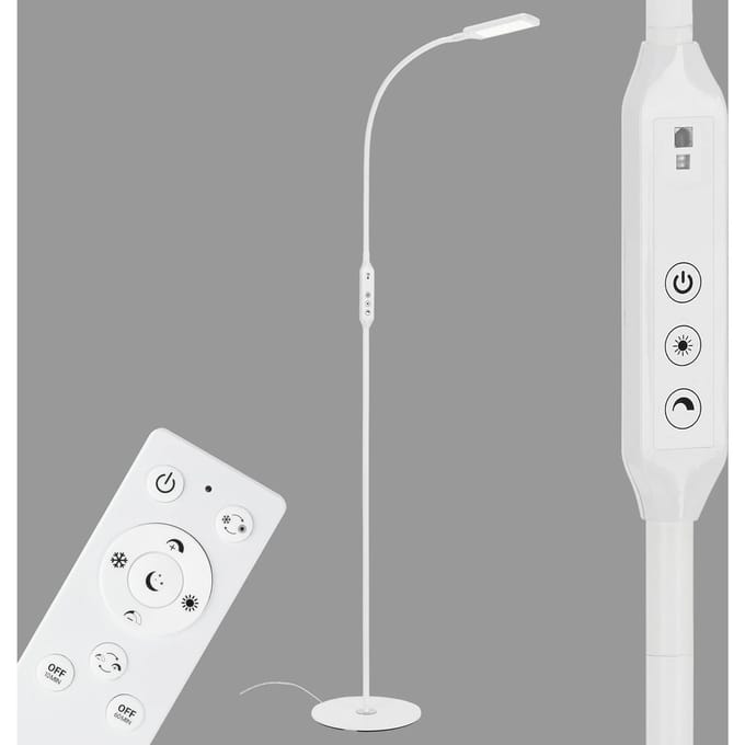 BRILONER Office Remote - LED Vloerlamp - witte staande lamp - dimbaar - cct - met afstandsbediening - 140m