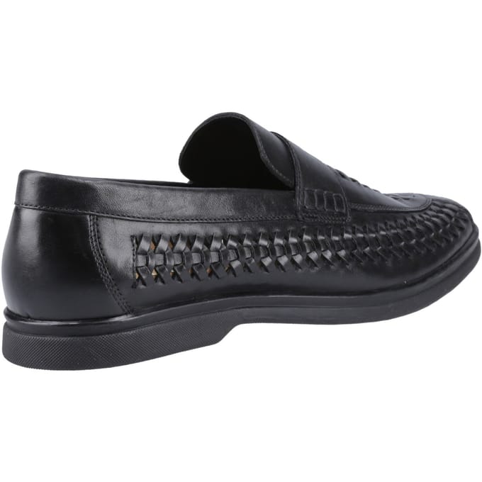 Hush Puppies Bowie Leren Heren Zwarte Instappers