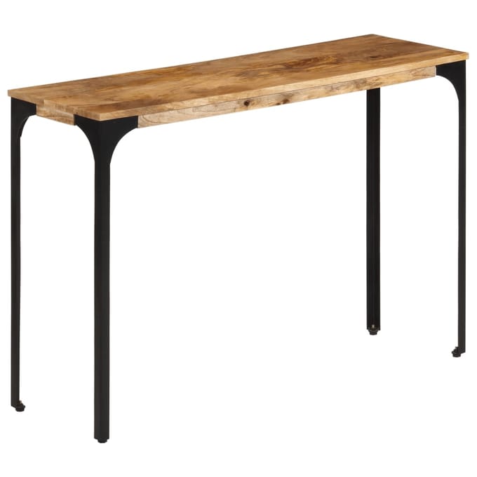 vidaXL - Wandtafel - 110x35x76 - cm - massief - mangohout - en - ijzer - bruin
