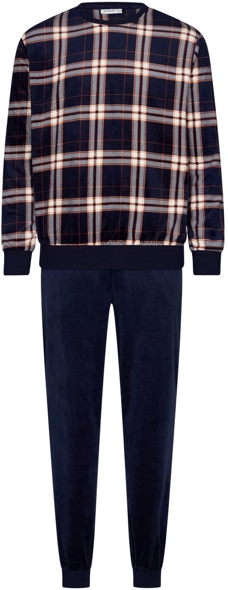 Pastunette - Huispak/Pyjama - Midnight Mode - Velours/Fleece - Blauw Geruit - Maat S