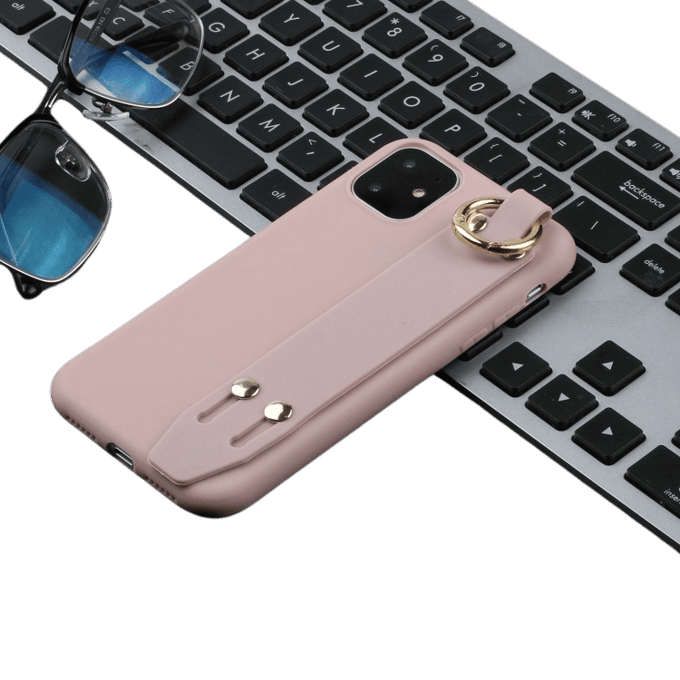 Comfycase iPhone 12 (Pro) Strap Holder Case Roze