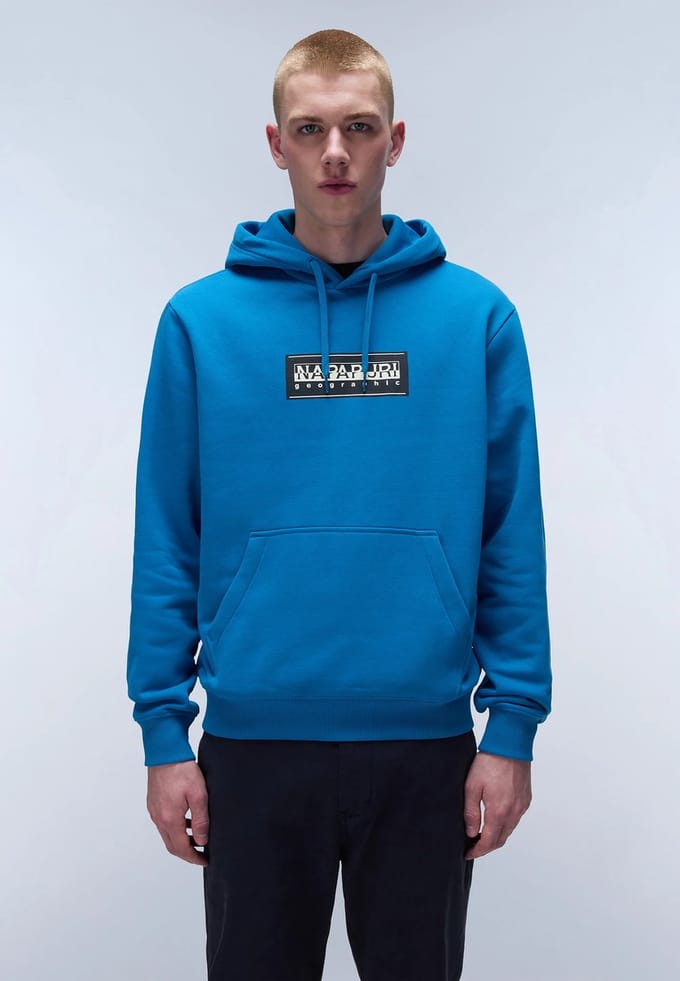 Napapijri | Sweatshirt B-Box logo | Hoodie | Saffier blauw | Maat M