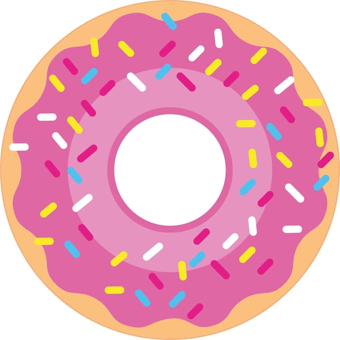 Vinyl | Vloerkleed vinyl rond | Donut | 140 cm Rond