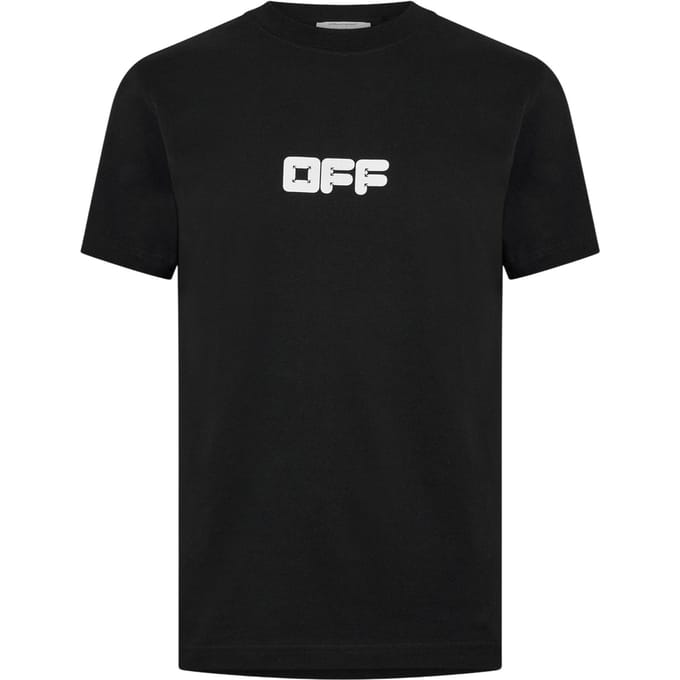 Off White Heren Slim T-shirt in katoen (Zwart)