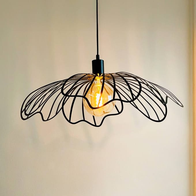Dyberg Larsen hanglamp BLUMEN, matzwart, Ø 60 cm