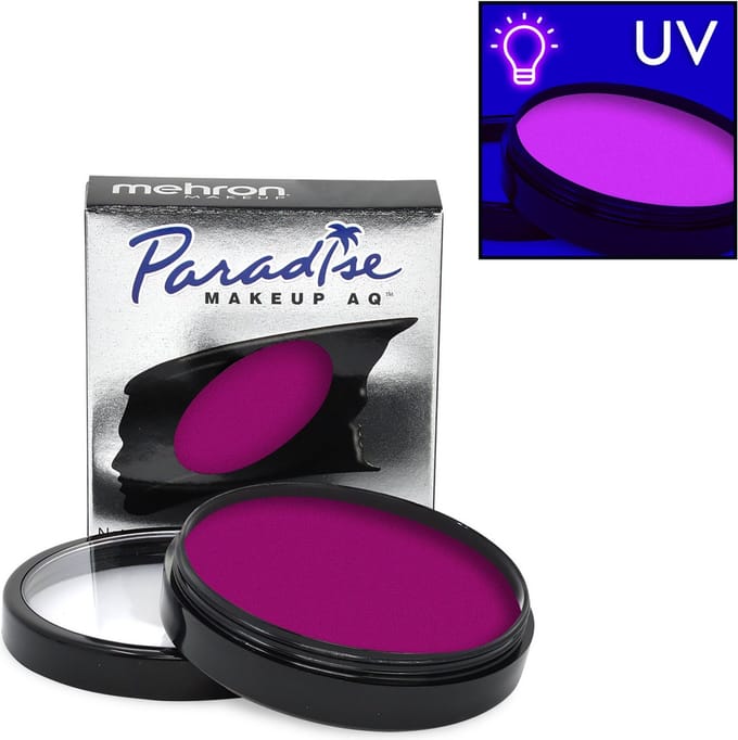 Mehron - Paradise AQ - Schmink op waterbasis - Neon UV Glow - Nebula - 40 gr (licht op onder blacklight)
