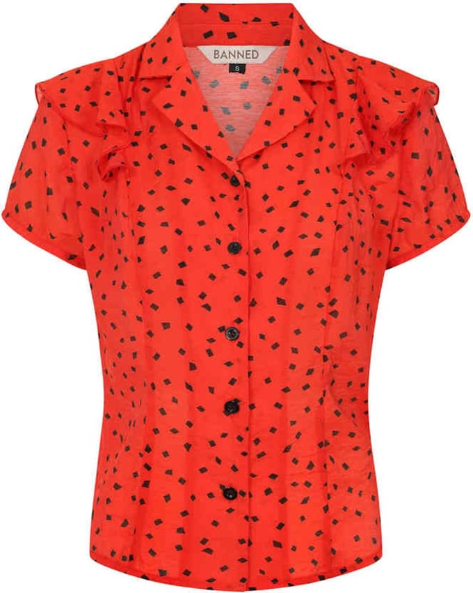 Banned - Ruby Blouse - 2XL - Rood