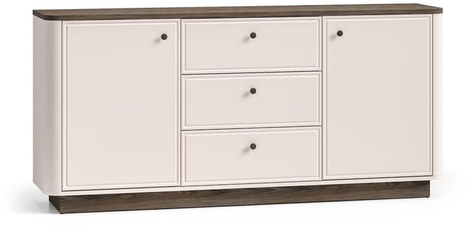 Selsey Vilavio – Dressoir 2-deurs, 3 laden, Kasjmier/eikenlook donker, 180 cm