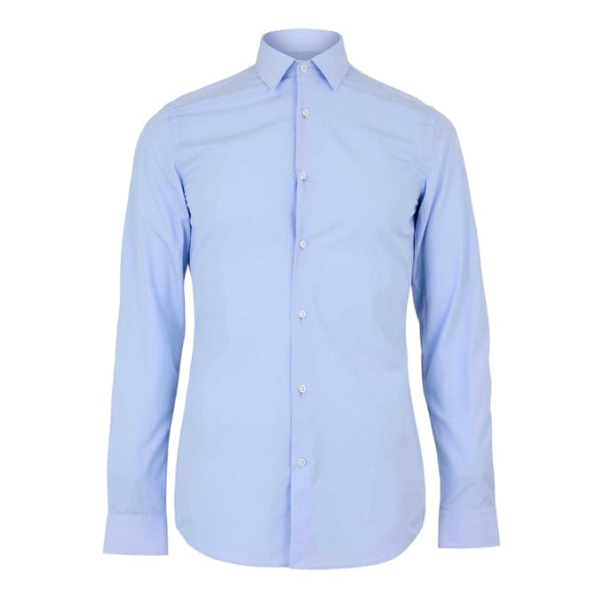 Boss Heren Overhemd met Puntkraag en Lange Mouwen (Pastelblauw)