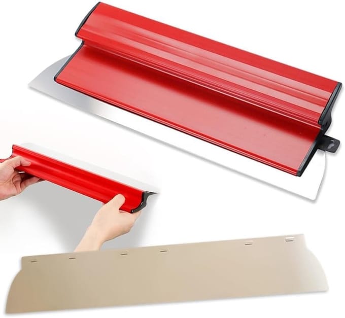 Putty Set met RVS Spatel en Flexibele Schrapers voor Muurdecoratie en Bouwprojecten, 40 cm Lang