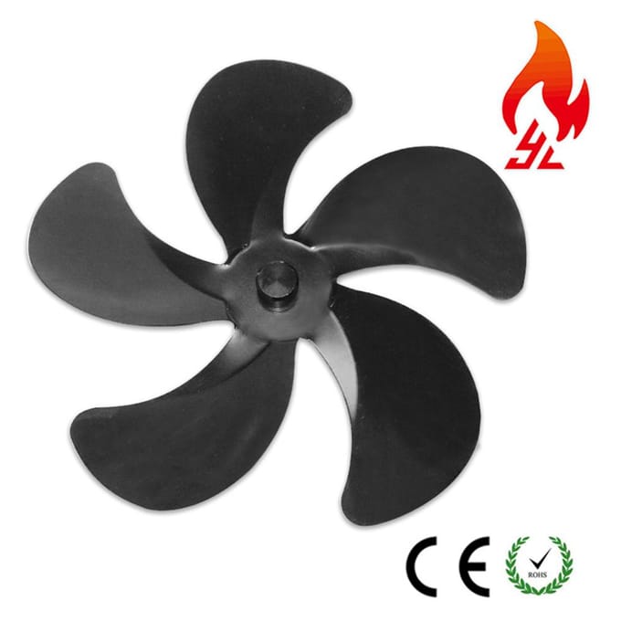 5 Bladen Warmte Aangedreven Kachelventilator Openhaardventilator Stille Werking Circulerende Warme Lucht Geen Batterij zwart