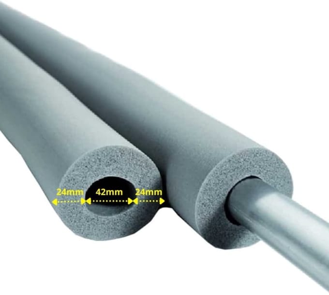 Kautschuk buisisolatie 42mm - 2m, isolatie voor verwarming