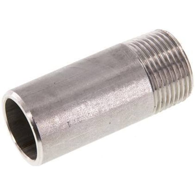 R 3/4'' Buitendraad x 26.9mm RVS Pijpnippel met Las uiteinde 20 Bar DIN 2982 - 60mm