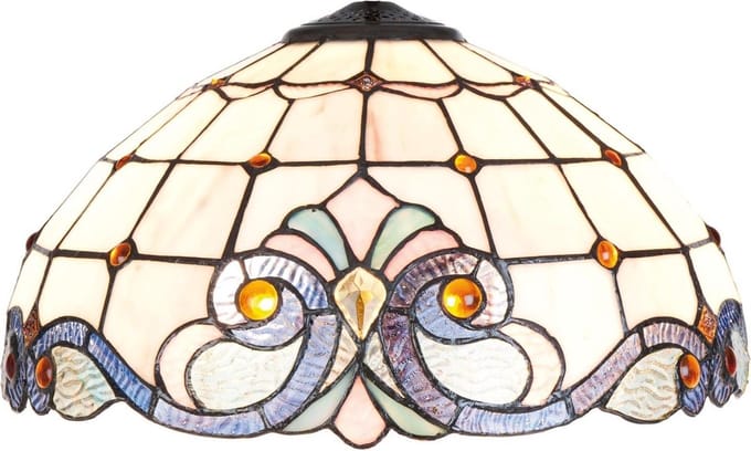 Lumilamp Lampenkap Tiffany Ø 40x21 cm Beige Blauw Glas