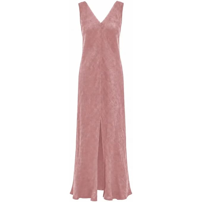 V-hals Jurk met Splitzoom Dames Haris Cotton Essentials
