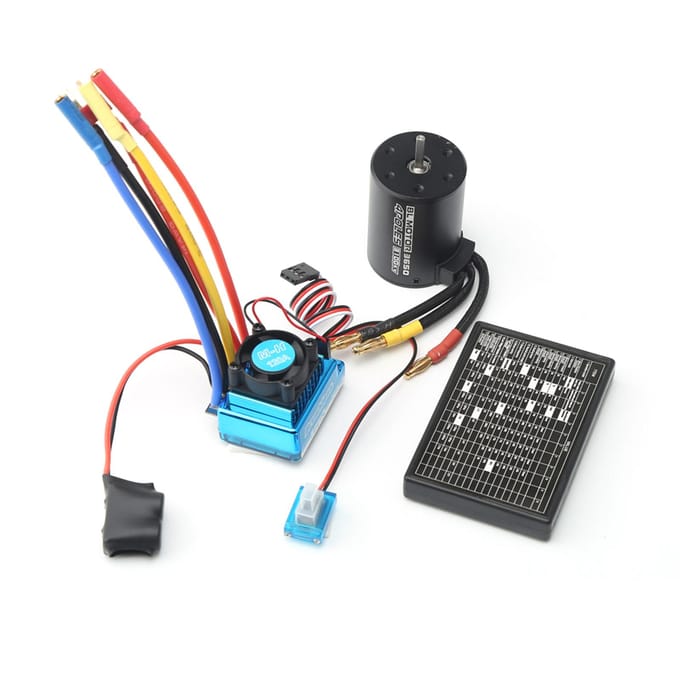 3650 borstelloze motor 3100KV met 120A borstelloze ESC-programmeerkaart voor 1/8 1/10 RC auto RC boot 120A veelkleurig