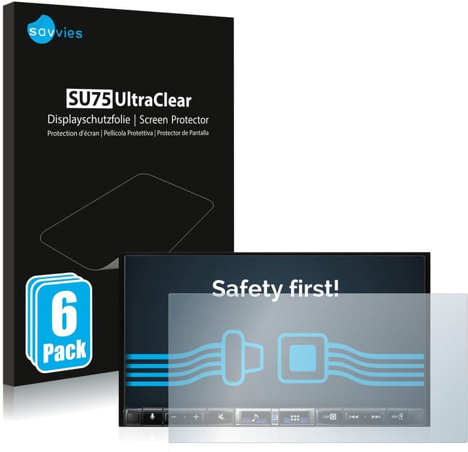 Savvies - Screenprotector voor Alpine iLX-705D - Folie Beschermfolie transparant 6 Stuks