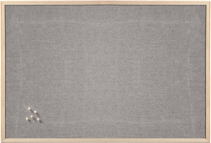 Zeller prikbord - textiel - lichtgrijs - 60 x 80 cm - incl. punaises