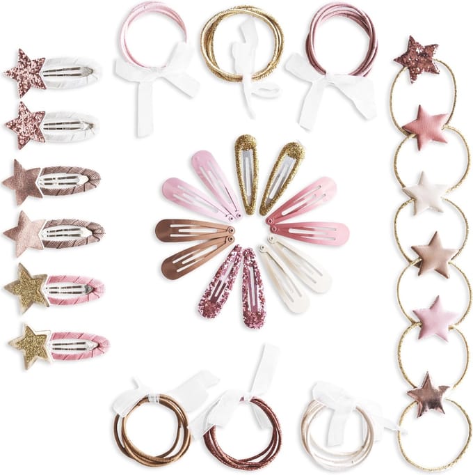48 Haarspeldjes & Elastiekjes in Cadeaudoosje - Haaraccessoires Kind