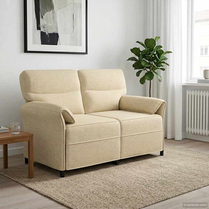 vidaXL - Bank - 100% - polyester - metalen - frame - MDF, - Multiplex