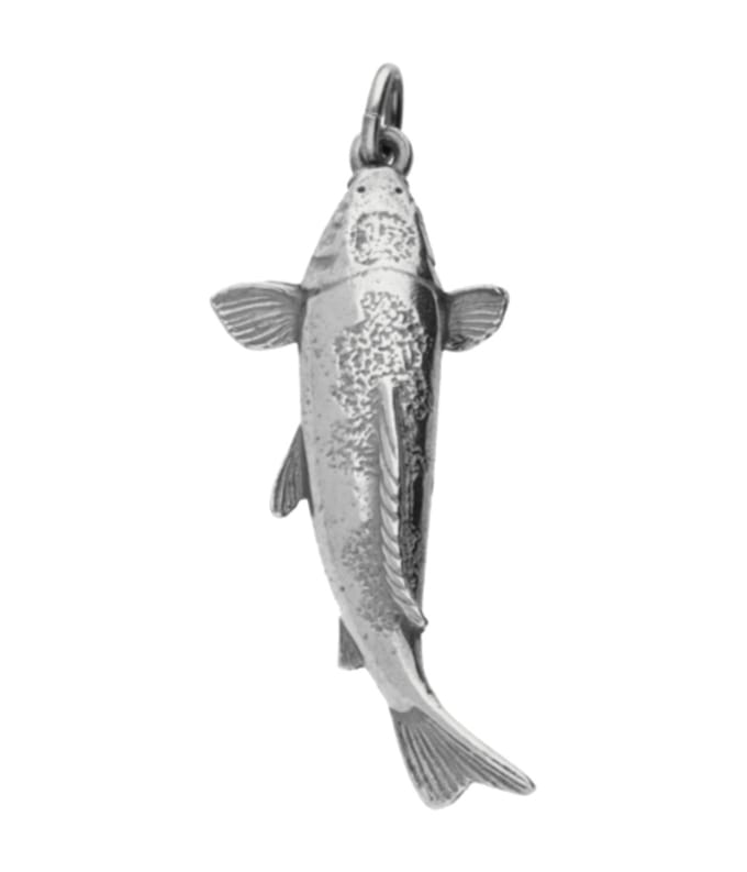 Zilveren Koi Karper kettinghanger