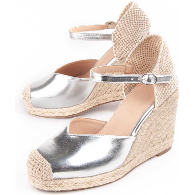 Montevita Espadrilles Met Sleehak Balenci4 Zilver