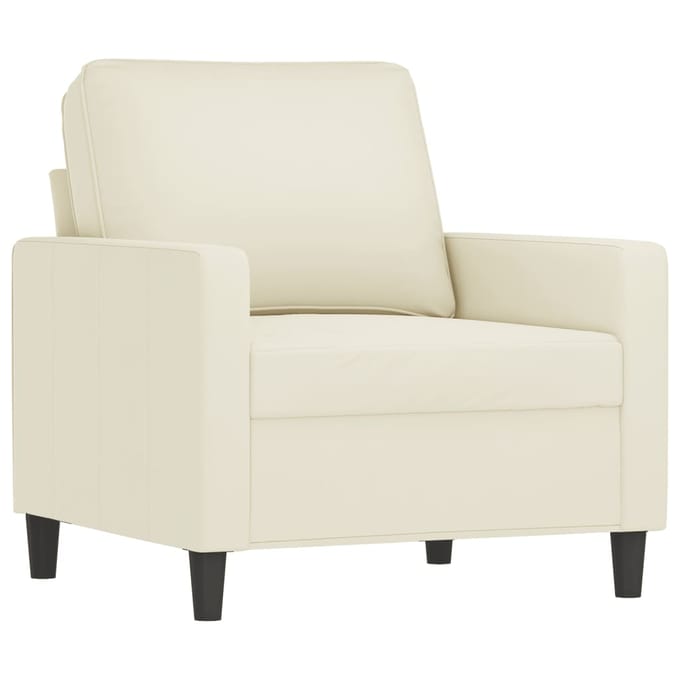 vidaXL - 3-delige - Loungeset - met - kussens - fluweel - crèmekleurig