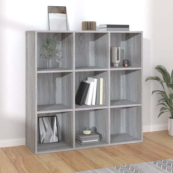 vidaXL - Boekenkast - 98x29x97,5 - cm - grijs - sonoma - eikenkleurig