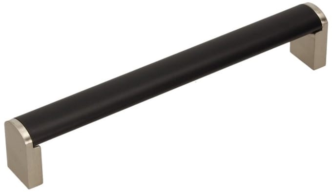 Gamet - Reling Handgreep - 128mm - Zwart Super Mat - Geborsteld Nikkel