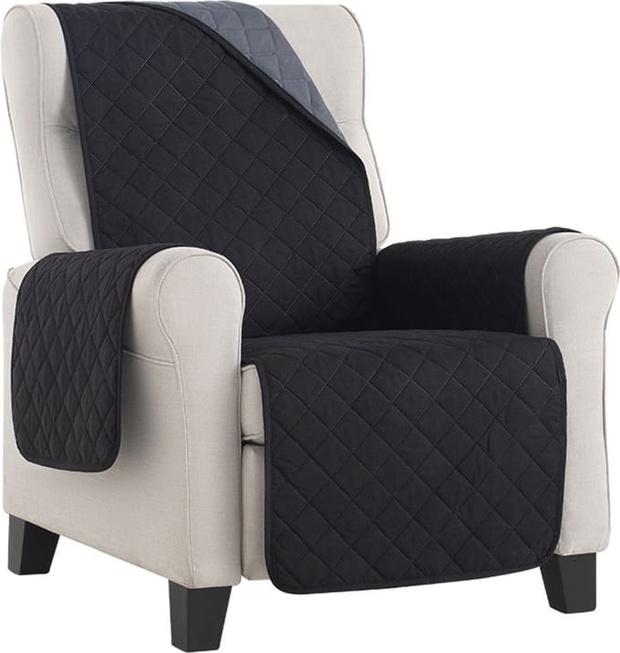 Duo quilt - Fauteuilbeschermer Zwart - 55cm breed - Twee kanten te gebruiken - OekoTex keurmerk