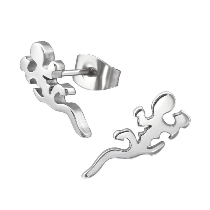 Amanto Oorbellen Eruma - 316L Staal - Salamander - 7x13mm
