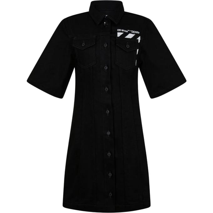 Off White Denim overhemdjurk voor dames (Zwart, Wit)