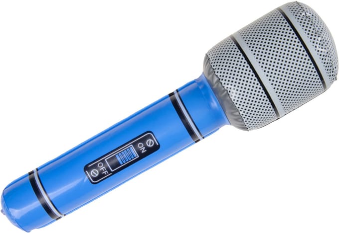 Duckiez Opblaas microfoon - blauw - speelgoed - kinderen - opblaasbaar