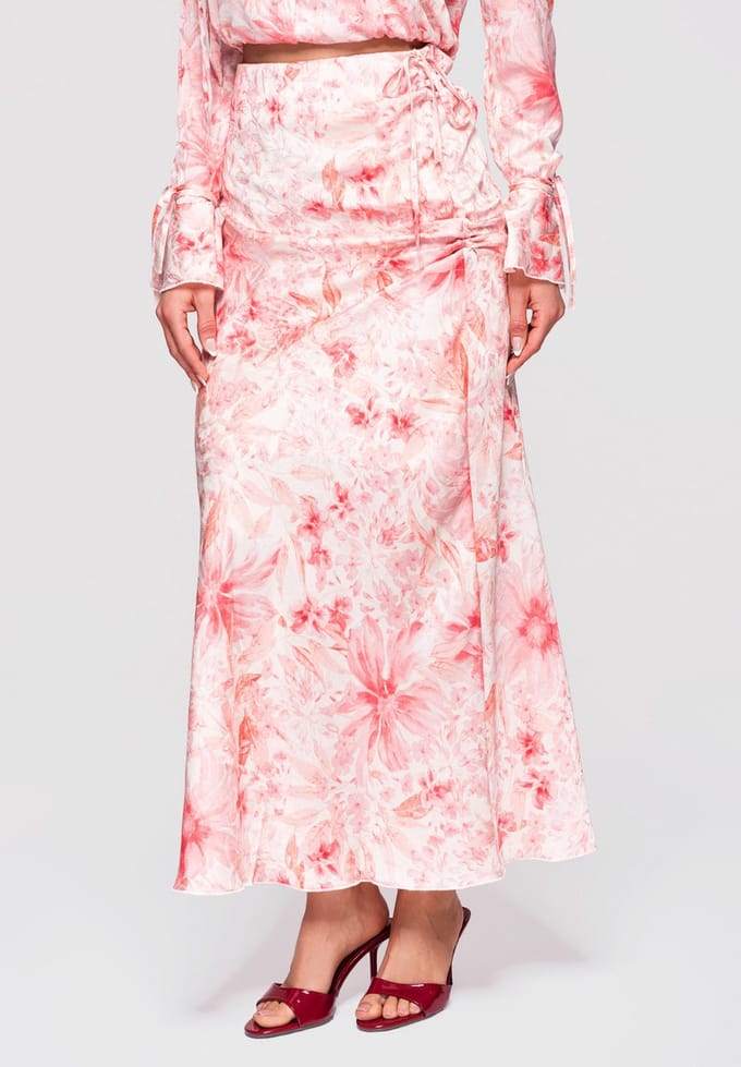 OMBRE Rok - Slim Fit - Gebloemd - Rok Roos S