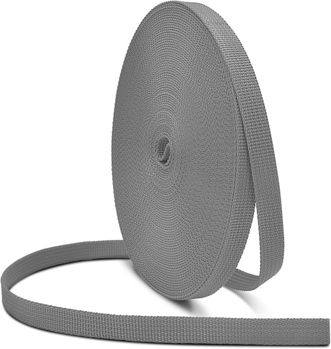 Nylon Singelband - Webbing Band - Buiten Knutselen - Scheurbestendig - 12 Yards - Grijs