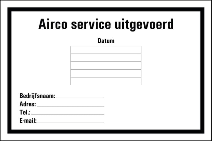 Airco service sticker 75 x 50 mm