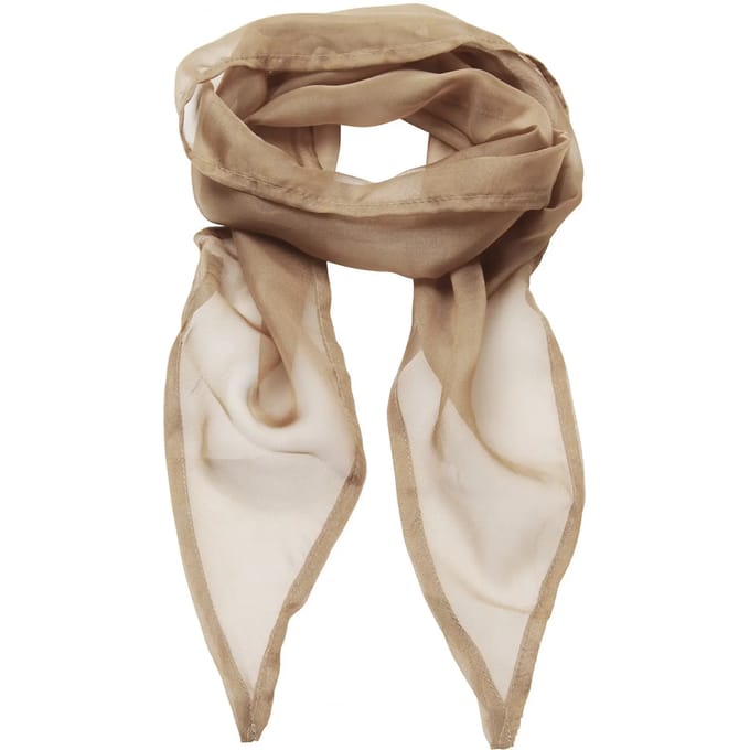 Premier Ladies Chiffon Scarf PR740 - Khaki Beige - One size