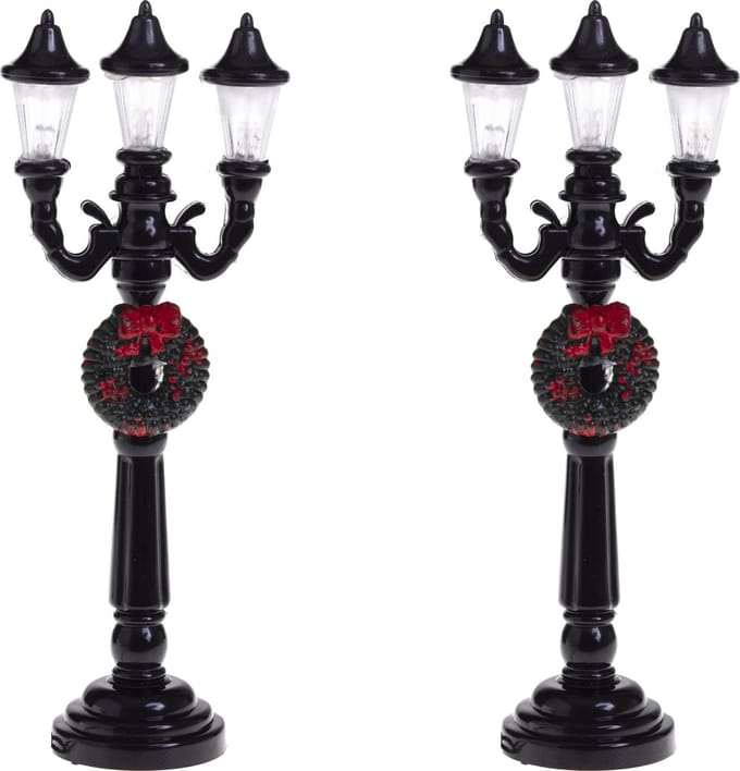 Feeric lights and christmas kerstdorp straatlantaarns - 2x st - H10 cm
