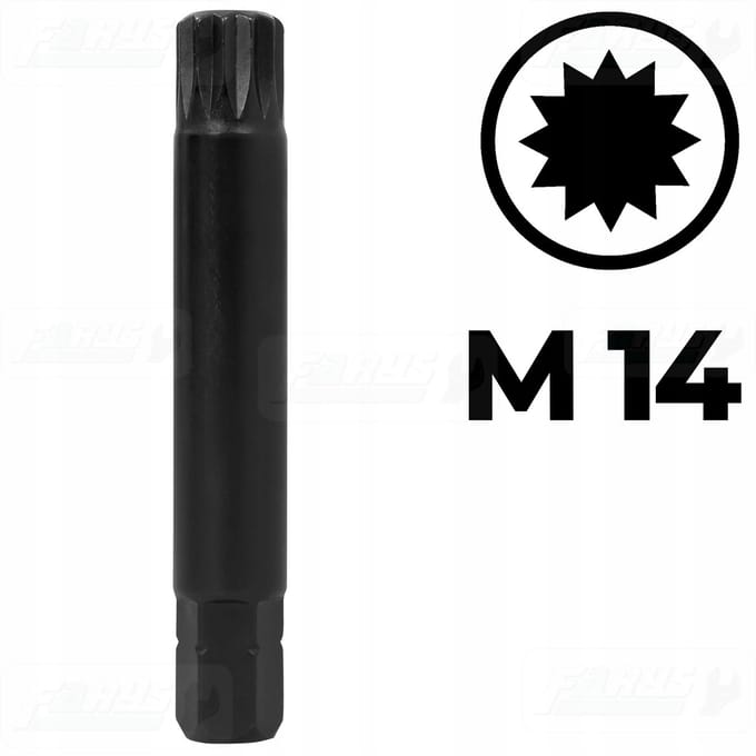 Spline Bit M14 75mm S2 Staal - Professioneel Gereedschap