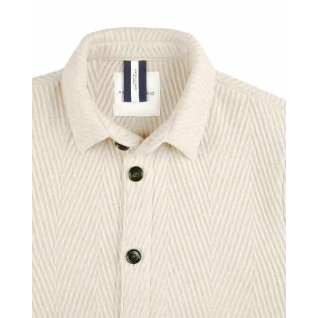 Overshirt Profuomo beige effen wol