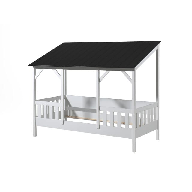 LUCEVI - Housebed 03 Huisbed + Rolbed - Wit/Zwart - 90x200 cm