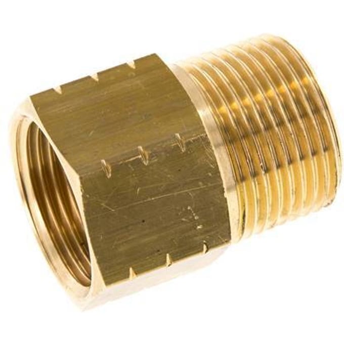 R 1'' x 1'' NPT M/F Messing Verloopring 16 Bar - Hydrauliek - FL2S-MF-B-100RN