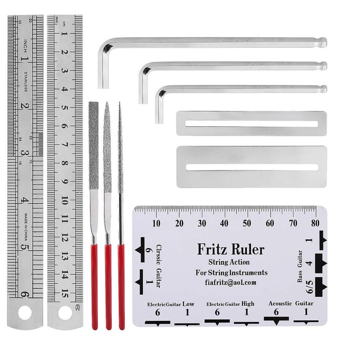 Kit d'accessoires pour réparation de guitare acoustique électrique, ukulélé, outil de nettoyage multicolore
