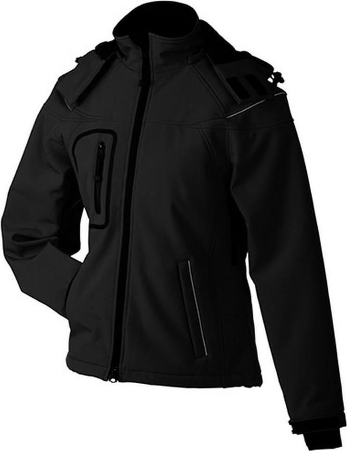 James and Nicholson Dames/dames Winter Softshell Jacket (Zwart)