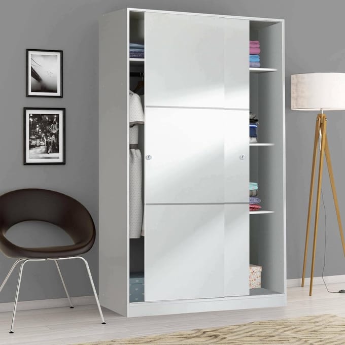 Luxe Kledingkast – Wit – 120x50x200 cm – Industrohome