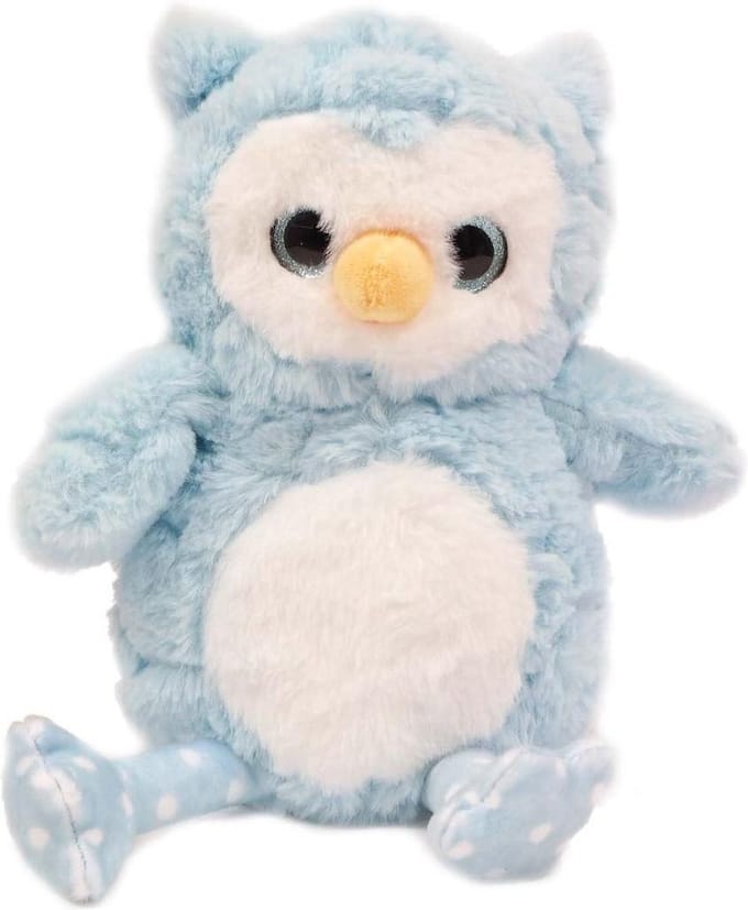 Pluche Knuffel Uil - Blauw - 22 cm